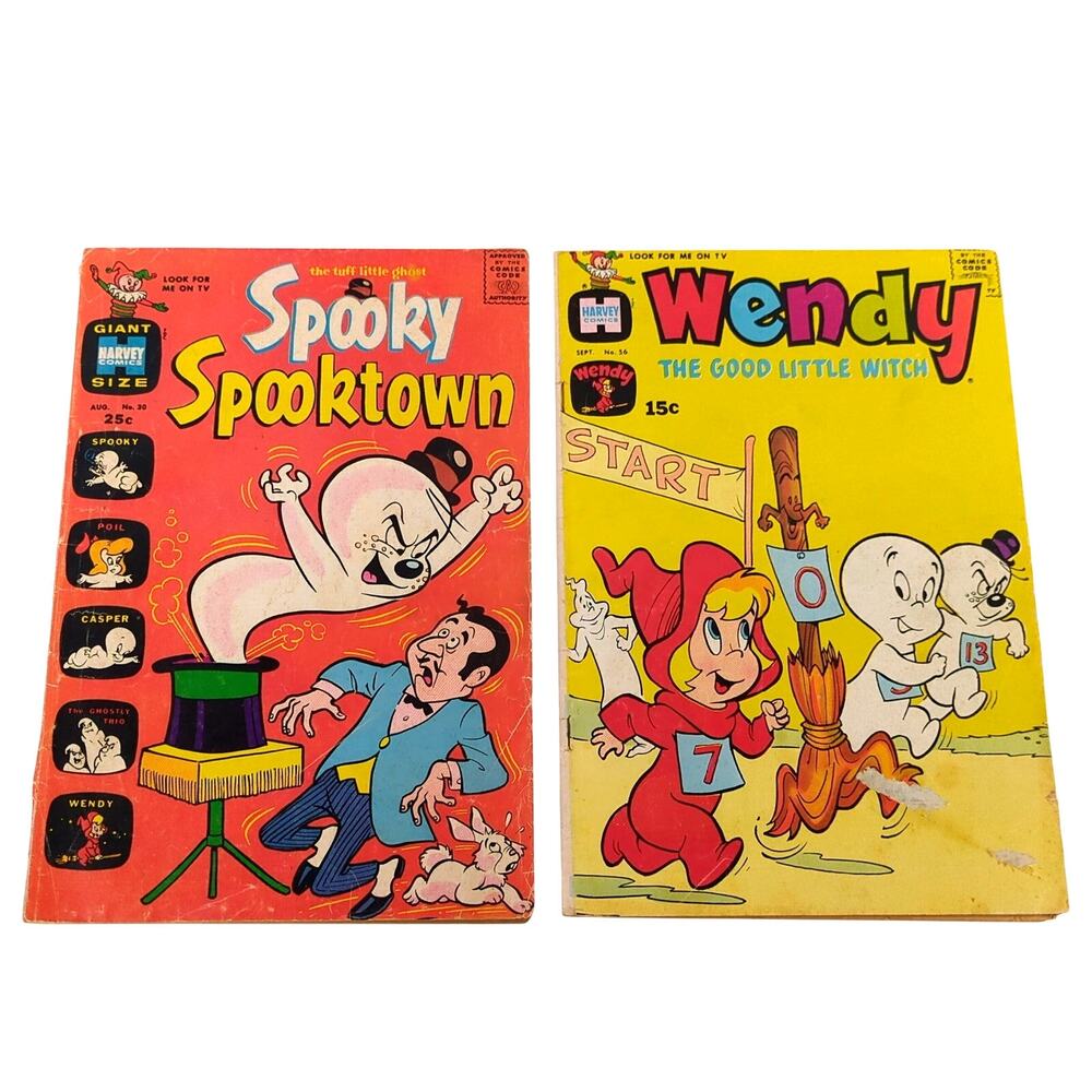 Harvey Comics Lot Wendy The Good Little Witch & Spooky Spooktown 1969 Mid Grade